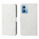 For Xiaomi Redmi Note 12 5G Global/Poco X5 Ethnic Style Embossed Pattern Leather Phone Case(White) - 1