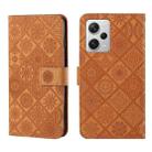 For Xiaomi Redmi Note 12 Pro 5G/Poco X5 Pro Ethnic Style Embossed Pattern Leather Phone Case(Brown) - 1