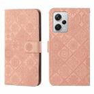 For Xiaomi Redmi Note 12 Pro 5G/Poco X5 Pro Ethnic Style Embossed Pattern Leather Phone Case(Pink) - 1