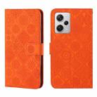 For Xiaomi Redmi Note 12 Pro 5G/Poco X5 Pro Ethnic Style Embossed Pattern Leather Phone Case(Orange) - 1