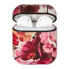 For Airpods 1 / 2 Flower Pattern TPU Earphone Protective Case with Hook(Maple Leaf) - 1