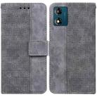 For Motorola Moto E13 Geometric Embossed Leather Phone Case(Grey) - 1