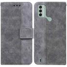 For Nokia C31 Geometric Embossed Leather Phone Case(Grey) - 1