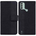 For Nokia C31 Geometric Embossed Leather Phone Case(Black) - 1