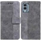 For Nokia X30 Geometric Embossed Leather Phone Case(Grey) - 1