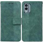 For Nokia X30 Geometric Embossed Leather Phone Case(Green) - 1