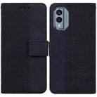 For Nokia X30 Geometric Embossed Leather Phone Case(Black) - 1