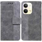 For OPPO Reno9 Pro Geometric Embossed Leather Phone Case(Grey) - 1