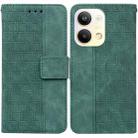 For OPPO Reno9 Pro Geometric Embossed Leather Phone Case(Green) - 1