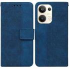 For OPPO Reno9 Pro+ Geometric Embossed Leather Phone Case(Blue) - 1