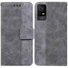 For TCL 408 Geometric Embossed Leather Phone Case(Grey) - 1