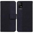 For TCL 408 Geometric Embossed Leather Phone Case(Black) - 1