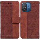 For Xiaomi Redmi 12C / 11A Geometric Embossed Leather Phone Case(Brown) - 1