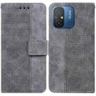For Xiaomi Redmi 12C / 11A Geometric Embossed Leather Phone Case(Grey) - 1