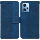 For Xiaomi Redmi Note 12 4G Global Geometric Embossed Leather Phone Case(Blue) - 1