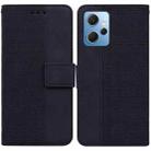 For Xiaomi Redmi Note 12 4G Global Geometric Embossed Leather Phone Case(Black) - 1