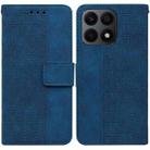 For Honor X8a Geometric Embossed Leather Phone Case(Blue) - 1