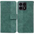 For Honor X8a Geometric Embossed Leather Phone Case(Green) - 1