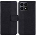 For Honor X8a Geometric Embossed Leather Phone Case(Black) - 1