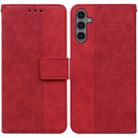 For Samsung Galaxy A24 4G Geometric Embossed Leather Phone Case(Red) - 1