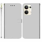 For OPPO Reno9 Pro+ Imitated Mirror Surface Leather Phone Case(Silver) - 1