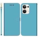 For OPPO Reno9 Pro+ Imitated Mirror Surface Leather Phone Case(Blue) - 1