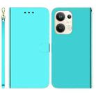 For OPPO Reno9 Pro+ Imitated Mirror Surface Leather Phone Case(Mint Green) - 1