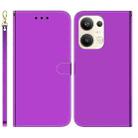 For OPPO Reno9 Pro+ Imitated Mirror Surface Leather Phone Case(Purple) - 1