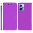 For Xiaomi Redmi Note 12 4G Global Imitated Mirror Surface Leather Phone Case(Purple) - 1