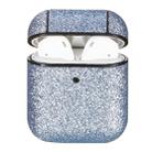 For Airpods 1 / 2 Glitter Series TPU Earphone Protective Case with Hook(Silver) - 1