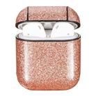 For Airpods 1 / 2 Glitter Series TPU Earphone Protective Case with Hook(Orange) - 1