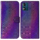 For Motorola Moto E13 Colorful Magnetic Buckle Leather Phone Case(Purple) - 1