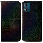 For Motorola Moto E13 Colorful Magnetic Buckle Leather Phone Case(Black) - 1