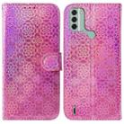 For Nokia C31 Colorful Magnetic Buckle Leather Phone Case(Pink) - 1