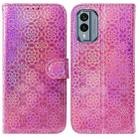 For Nokia X30 Colorful Magnetic Buckle Leather Phone Case(Pink) - 1