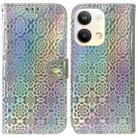 For OPPO Reno9 Pro Colorful Magnetic Buckle Leather Phone Case(Silver) - 1