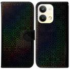 For OPPO Reno9 Pro Colorful Magnetic Buckle Leather Phone Case(Black) - 1