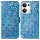 For OPPO Reno9 Pro+ Colorful Magnetic Buckle Leather Phone Case(Blue) - 1