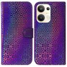 For OPPO Reno9 Pro+ Colorful Magnetic Buckle Leather Phone Case(Purple) - 1