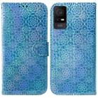 For TCL 408 Colorful Magnetic Buckle Leather Phone Case(Blue) - 1