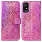 For TCL 408 Colorful Magnetic Buckle Leather Phone Case(Pink) - 1