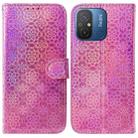 For Xiaomi Redmi 12C / 11A Colorful Magnetic Buckle Leather Phone Case(Pink) - 1