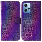 For Xiaomi Redmi Note 12 4G Global Colorful Magnetic Buckle Leather Phone Case(Purple) - 1