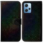 For Xiaomi Redmi Note 12 4G Global Colorful Magnetic Buckle Leather Phone Case(Black) - 1