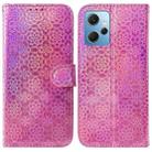 For Xiaomi Redmi Note 12 4G Global Colorful Magnetic Buckle Leather Phone Case(Pink) - 1