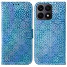 For Honor X8a Colorful Magnetic Buckle Leather Phone Case(Blue) - 1