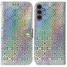 For Samsung Galaxy A24 4G Colorful Magnetic Buckle Leather Phone Case(Silver) - 1
