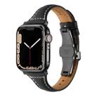 Small Waist Butterfly Buckle Watch Band For Apple Watch Series 8&7 41mm / SE 2&6&SE&5&4 40mm / 3&2&1 38mm(Black) - 1