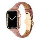 Small Waist Butterfly Buckle Watch Band For Apple Watch Series 8&7 41mm / SE 2&6&SE&5&4 40mm / 3&2&1 38mm(Pink) - 1