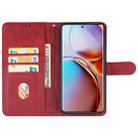 For Motorola Edge 40 Leather Phone Case(Red) - 3